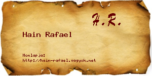 Hain Rafael névjegykártya